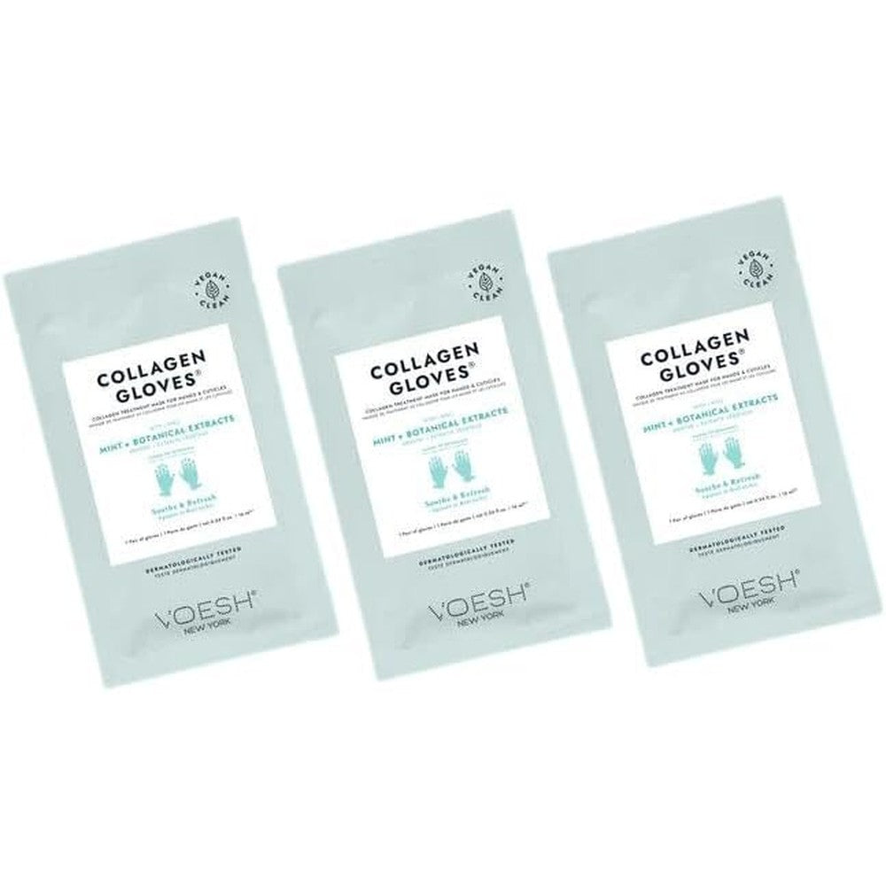 VOESH vegan collagen mask gloves peppermint moisturizing hand mask 3 pack