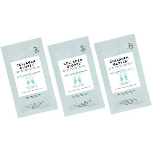 VOESH vegan collagen mask gloves peppermint moisturizing hand mask 3 pack