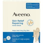 Aveeno Skin Relief Repairing Hand Mask front packaging showing 6 pairs
