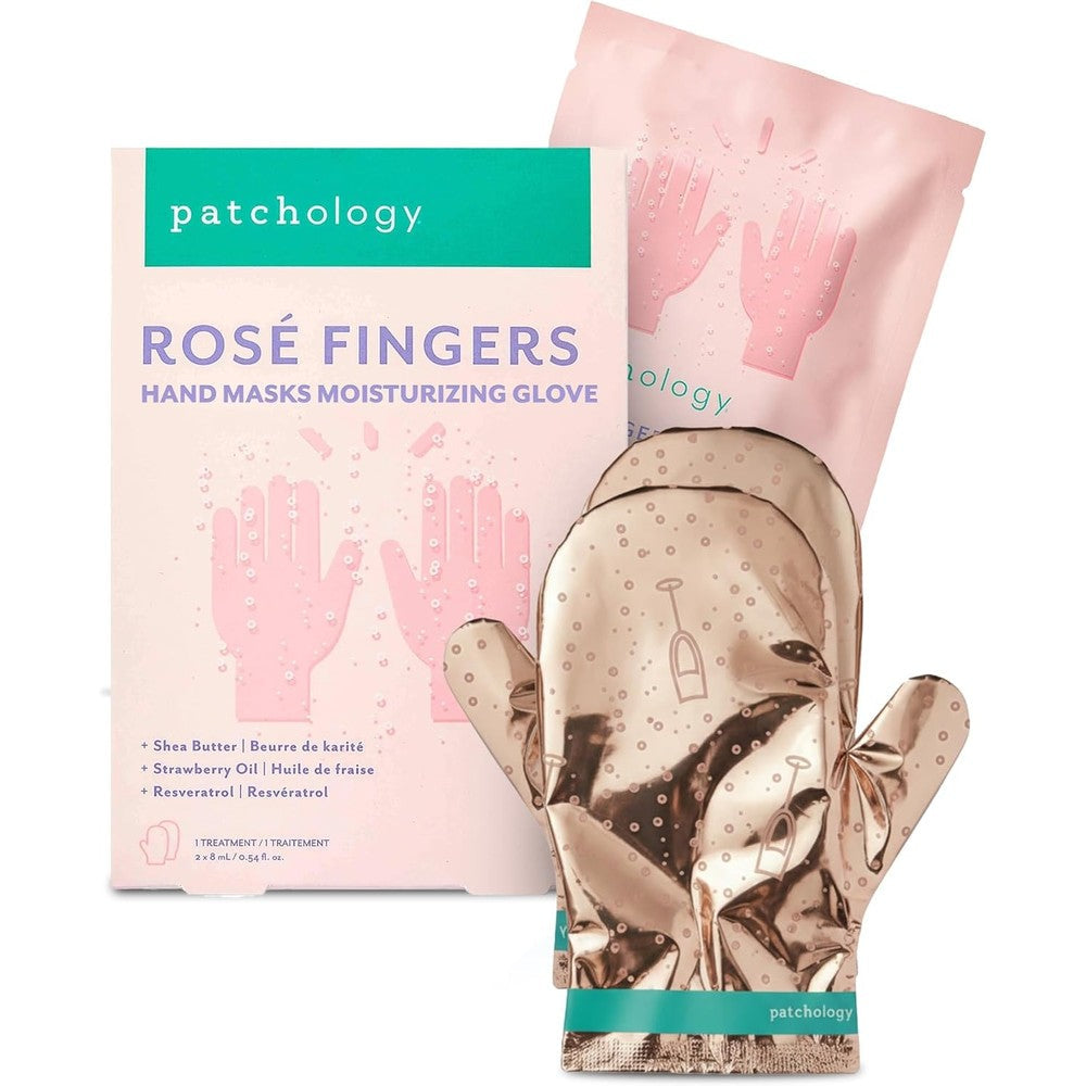 Patchology Rosé Fingers Renewing Hand Mask front packaging