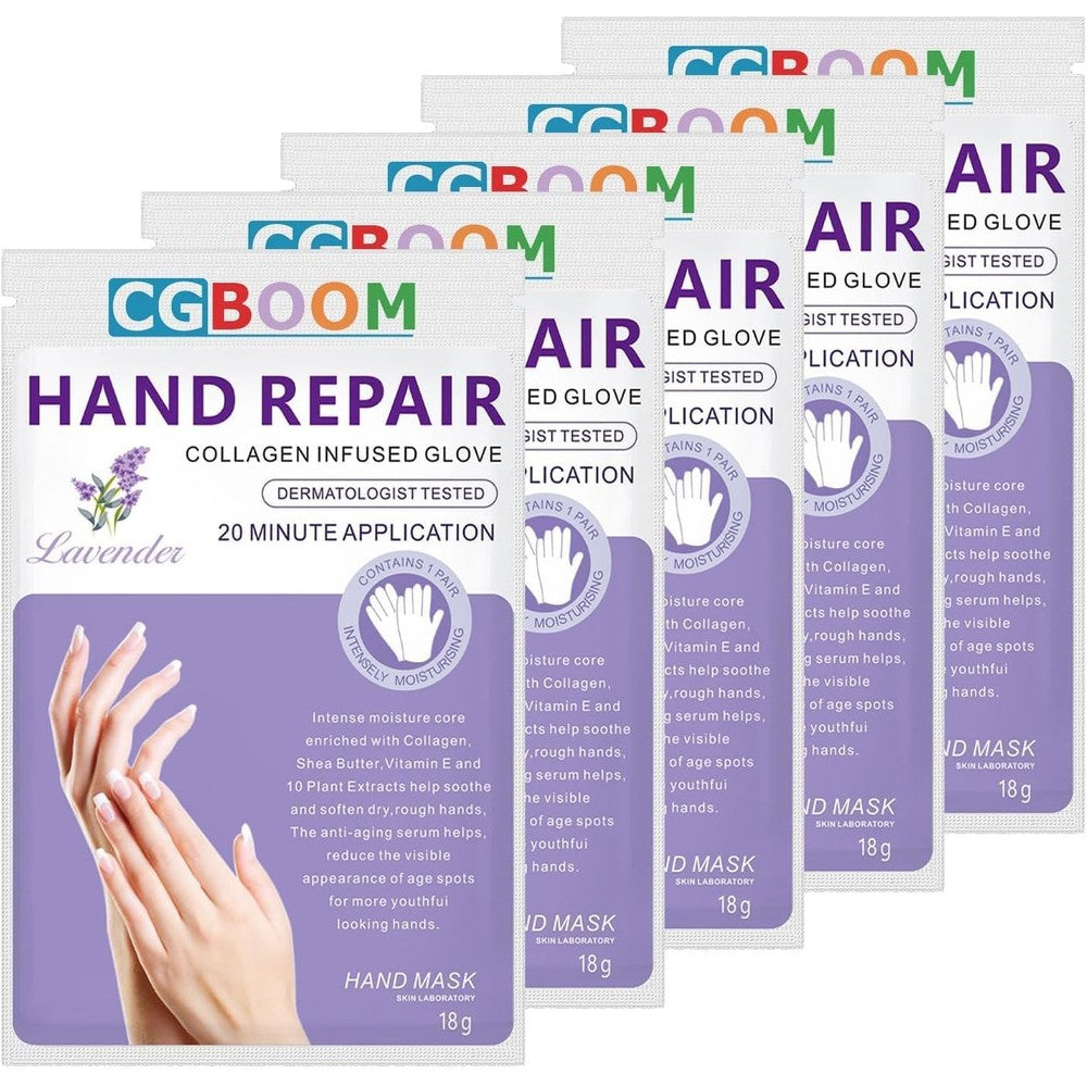 CGBOOM lavender hand mask gloves 5 pairs front view