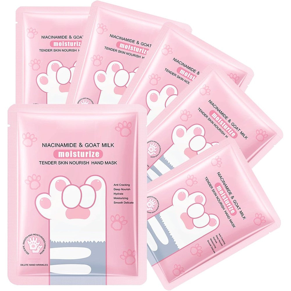 Dwdiwen hydrating exfoliating hand masks 6 pairs front view