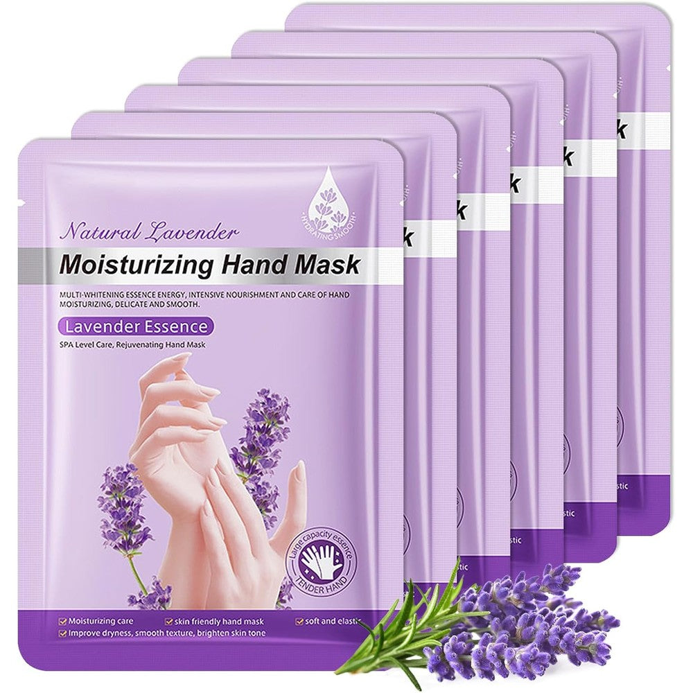 Lzylls Lavender Hand Masks Moisturizing Gloves 6 Pairs Set