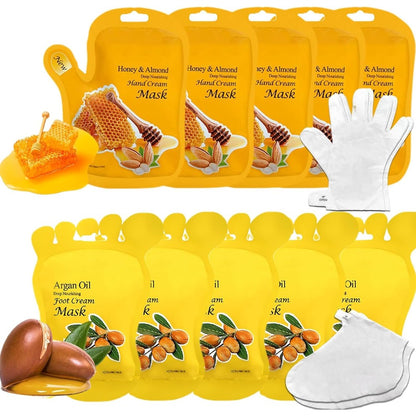 Elitzia Honey and Argan Oil Hand and Foot Mask 10 pack front view