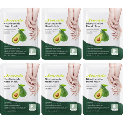JunKuJK avocado intensive lotion hand mask 6 pairs front view