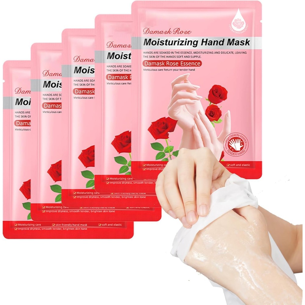 Anpode Damask Rose Hand Mask Gloves 5 Pairs front packaging