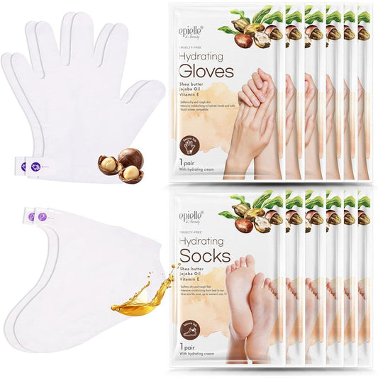 Epielle hydrating hand and foot masks front packaging view