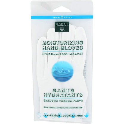 Earth Therapeutics Moisturizing Hand Gloves White front view for dry skin relief.