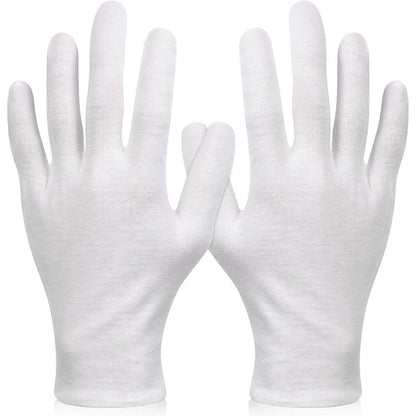Paxcoo 6 Pairs White Cotton Gloves front view for hand care