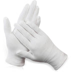 Paxcoo white cotton moisturizing gloves front view