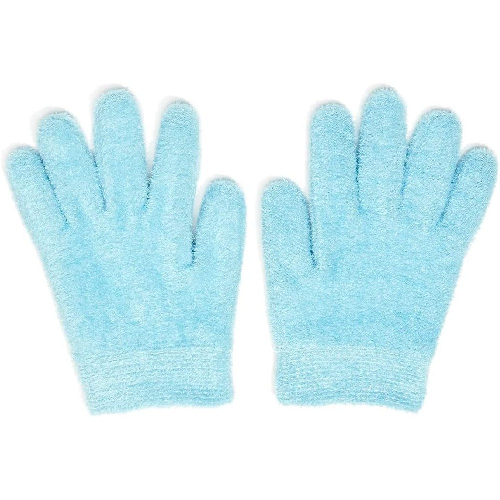 NatraCure Moisturizing Gel Gloves Aqua front view for dry skin treatment