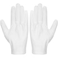 Selizo cotton gloves front view showing white fabric construction