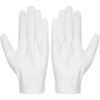 Selizo cotton gloves front view showing white fabric construction