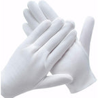Coyaho white cotton gloves front view for dry hands and eczema