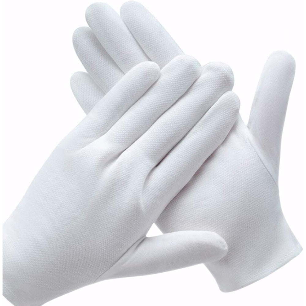 Coyaho 3 pairs white cotton gloves front view for moisturizing