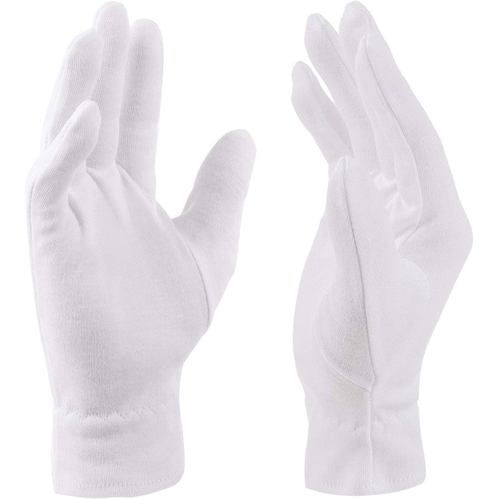 Selizo 100 percent cotton moisturizing gloves front view for eczema relief.