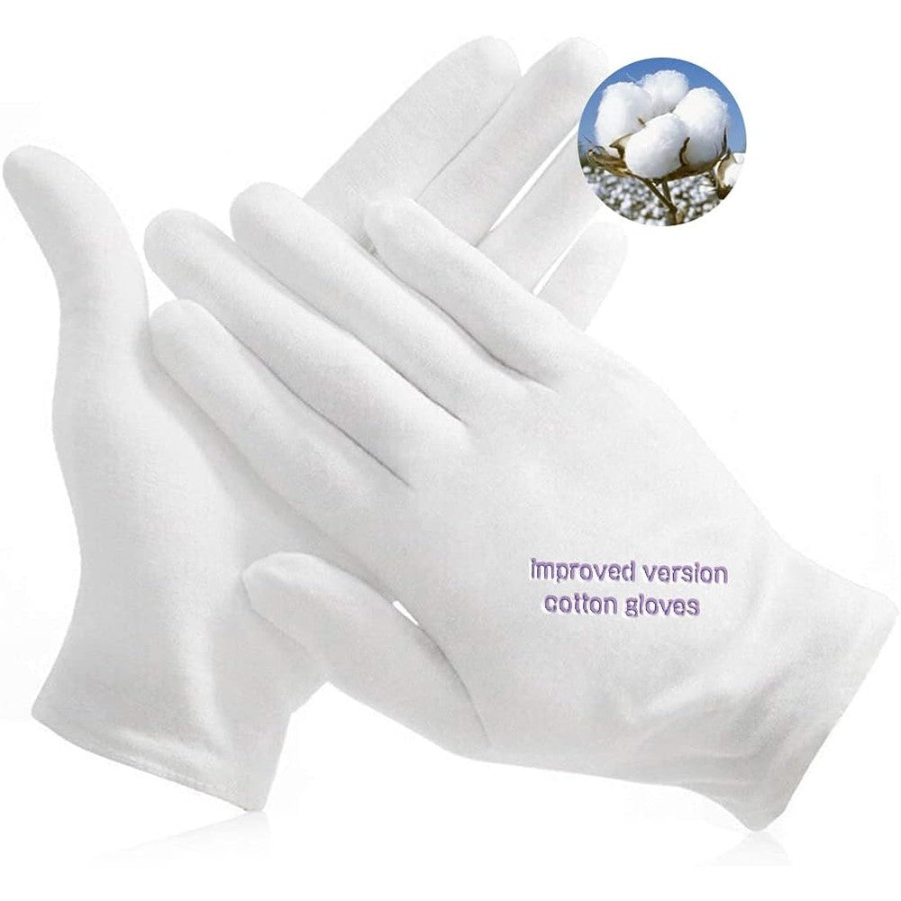 Yitiaoyu soft white cotton gloves front view