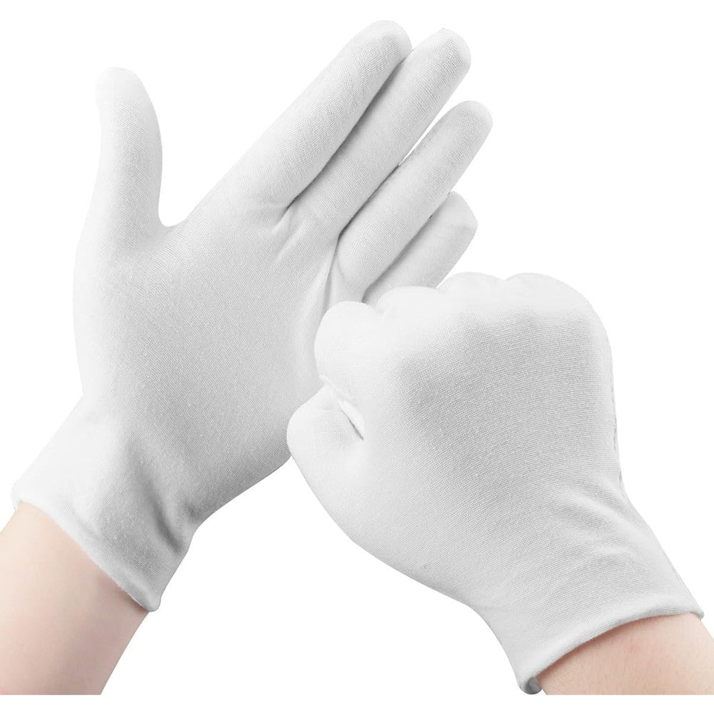 SLWJAXGT white cotton moisturizing gloves 30 piece pack front view
