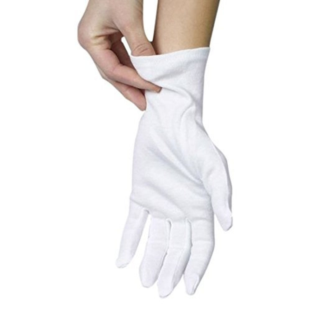 Ansmio 2 Pairs White Cotton Gloves Front View