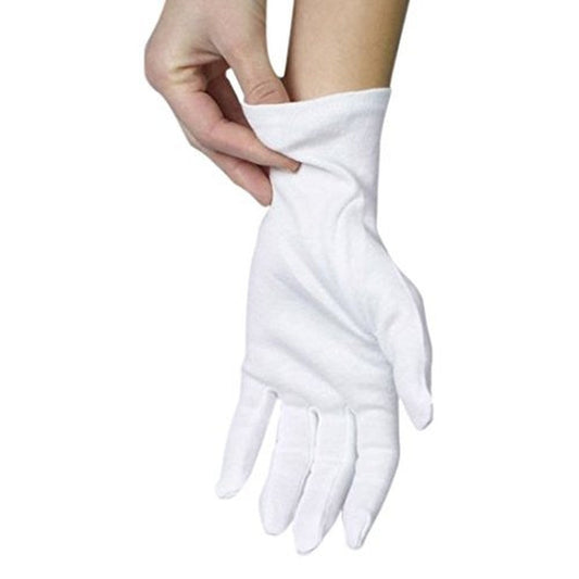 Ansmio 2 Pairs White Cotton Gloves Front View