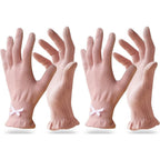 Evridwear cotton moisturizing gloves front view pink