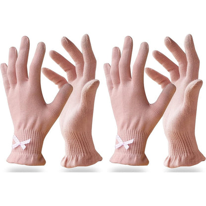 Evridwear Cotton Moisturizing Gloves front view in pink
