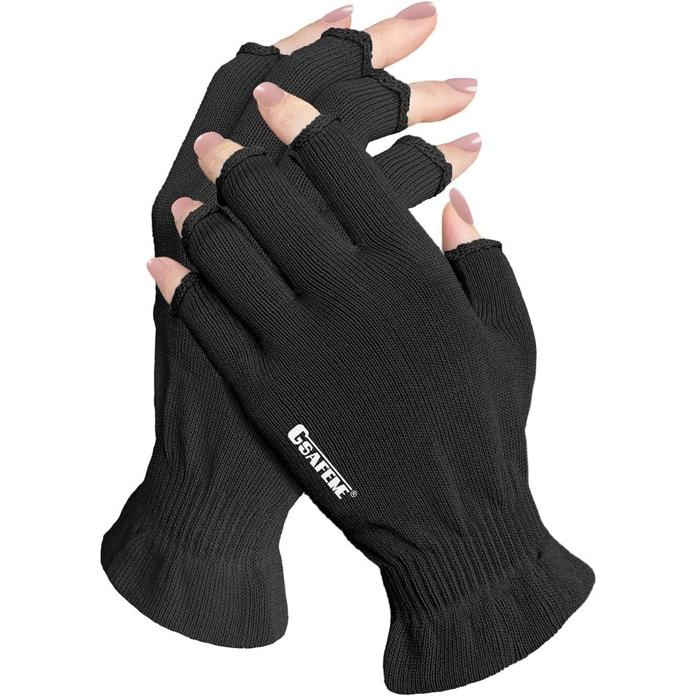 GSAFEME cotton eczema gloves black pair front view