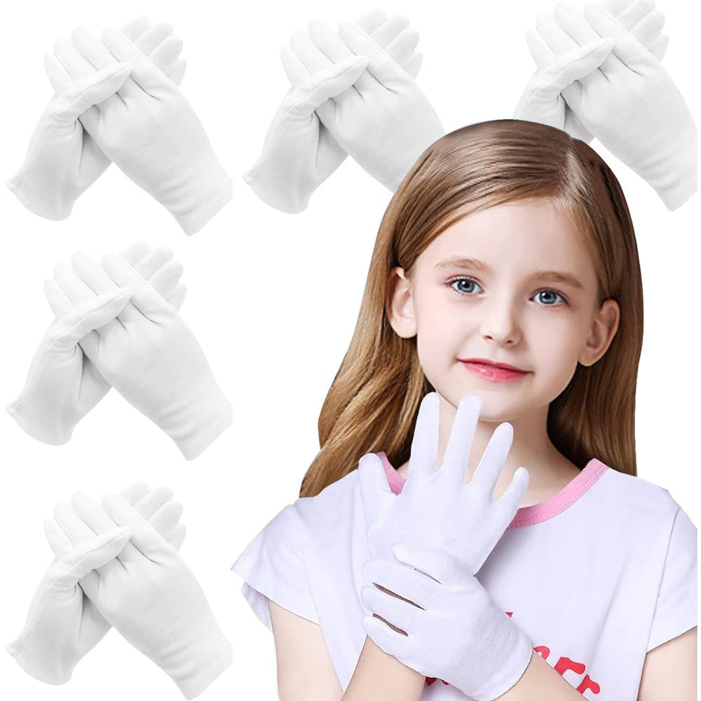 NJDGF 24 pieces white cotton gloves front view
