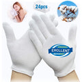 Hjdhs soft white cotton moisturizing eczema gloves front view