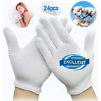 Hjdhs soft white cotton moisturizing eczema gloves front view