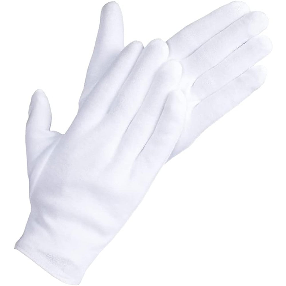 Dovortex 20 pieces white cotton gloves front view