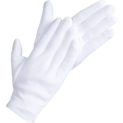 Dovortex 20 pieces white cotton gloves front view