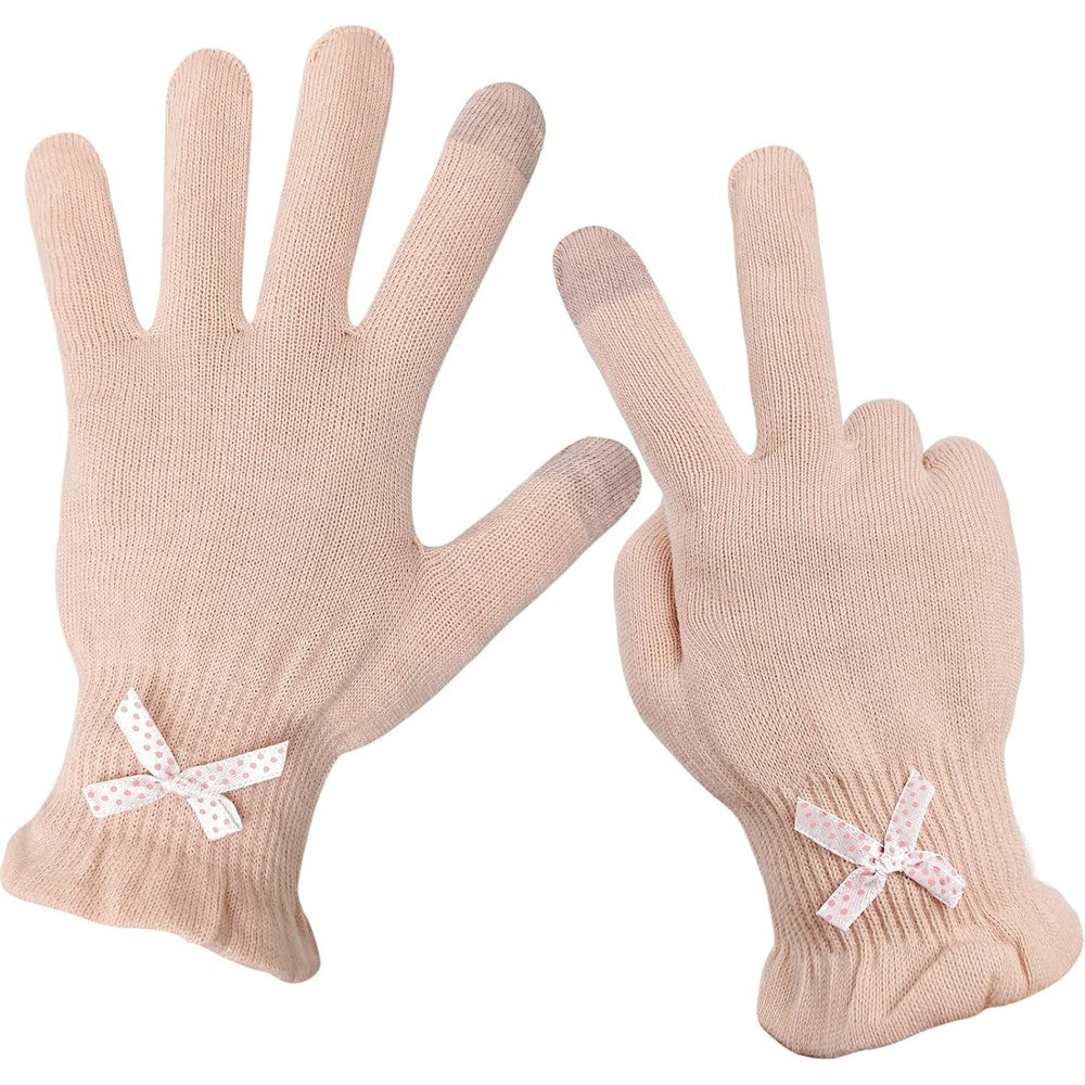Evridwear kids cotton moisturizing gloves pink front view