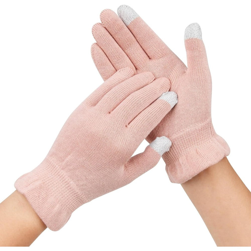 Donfri 2 Pairs Cotton Moisturizing Gloves in Medium Pink front view