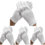 Bweissth white cotton moisturizing gloves front view