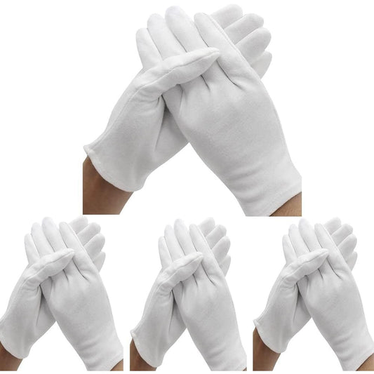 Bweissth 24 piece white cotton moisturizing gloves set