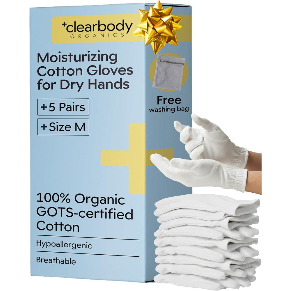 Clearbody Organics 100% organic cotton gloves front view