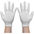 Pupkoli white cotton gloves front view for moisturizing dry hands