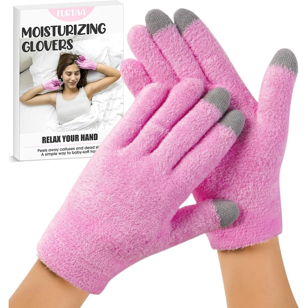 Furtaa moisturizing gel gloves front view for dry hands