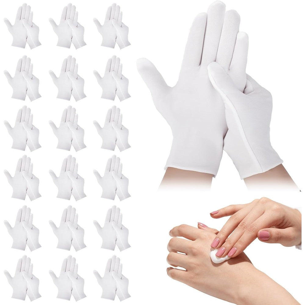 42 Pack white cotton gloves for dry hands moisturizing