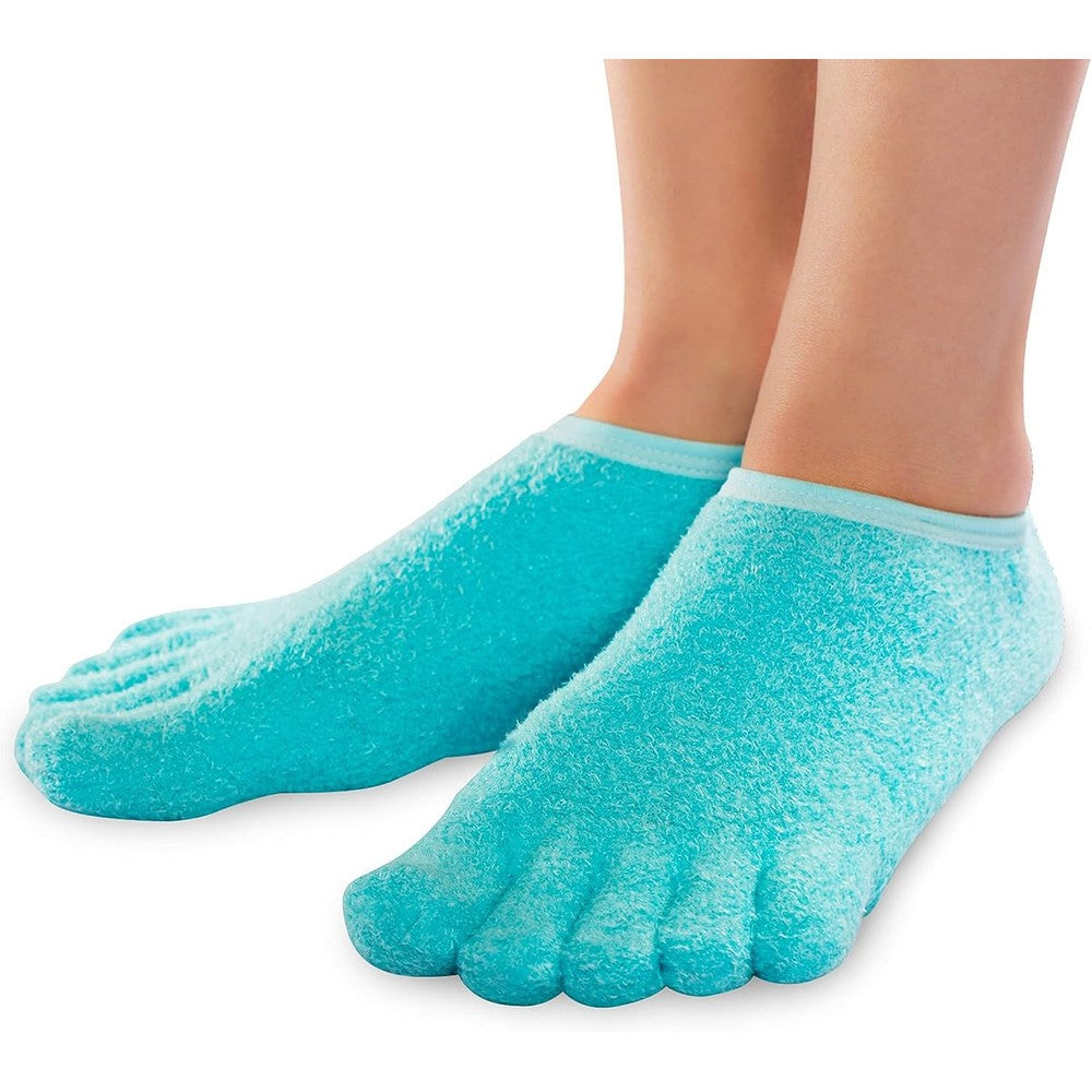 NatraCure 5 toe gel lined foot moisturizing socks with aloe and shea infusion