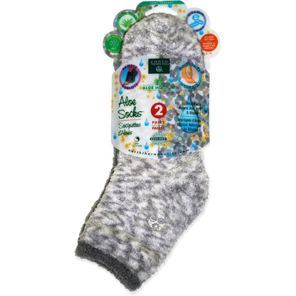 Earth Therapeutics aloe vera moisturizing socks in grey and confetti 2 pair pack