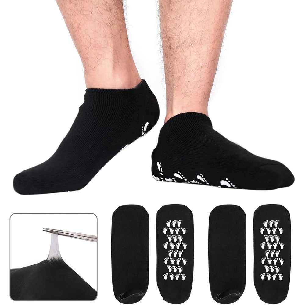 Codream large men's moisturizing gel socks in black for dry cracked skin