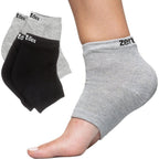 ZenToes mens moisturizing cotton sleep socks front view in gray and black