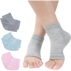 Exptolii vented moisturizing gel heel socks front view foot care accessory