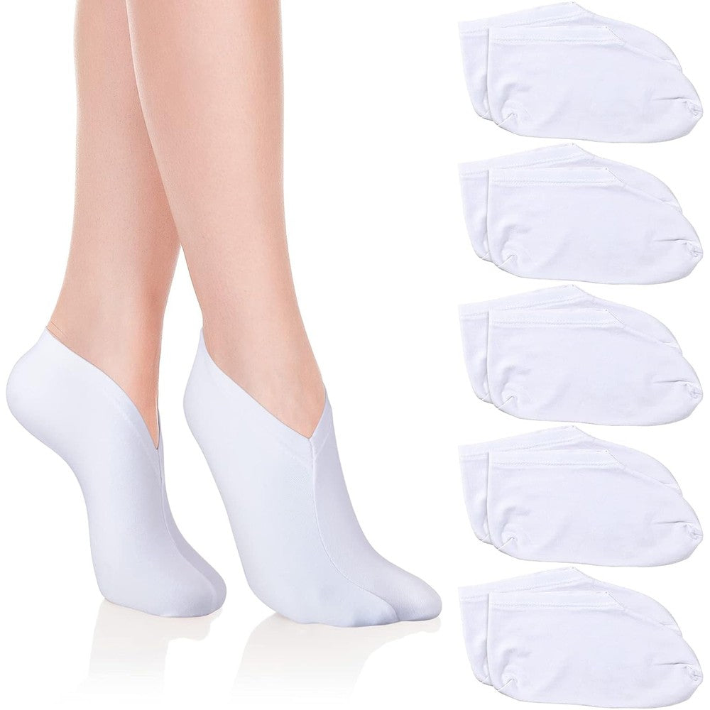 Geyoga white cotton moisturizing socks for women and men 5 pairs