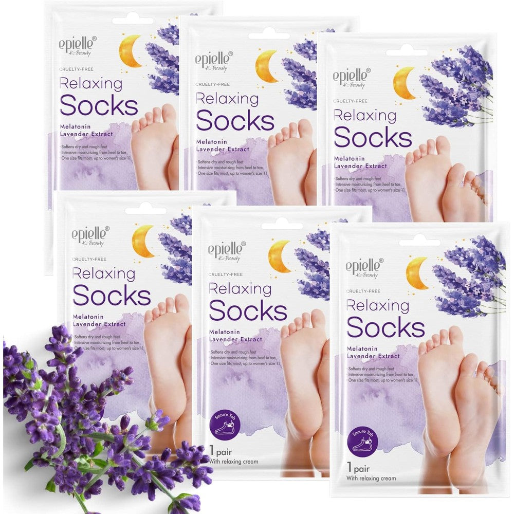 Epielle Relaxing Foot Mask 6 pairs value pack for intensive dry skin moisture