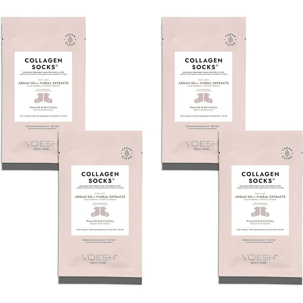 Voesh New York Collagen Socks 4 Pack front packaging view