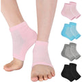 Vaincre gel moisturizing heel socks front view showing toeless design and breathable mesh fabric.