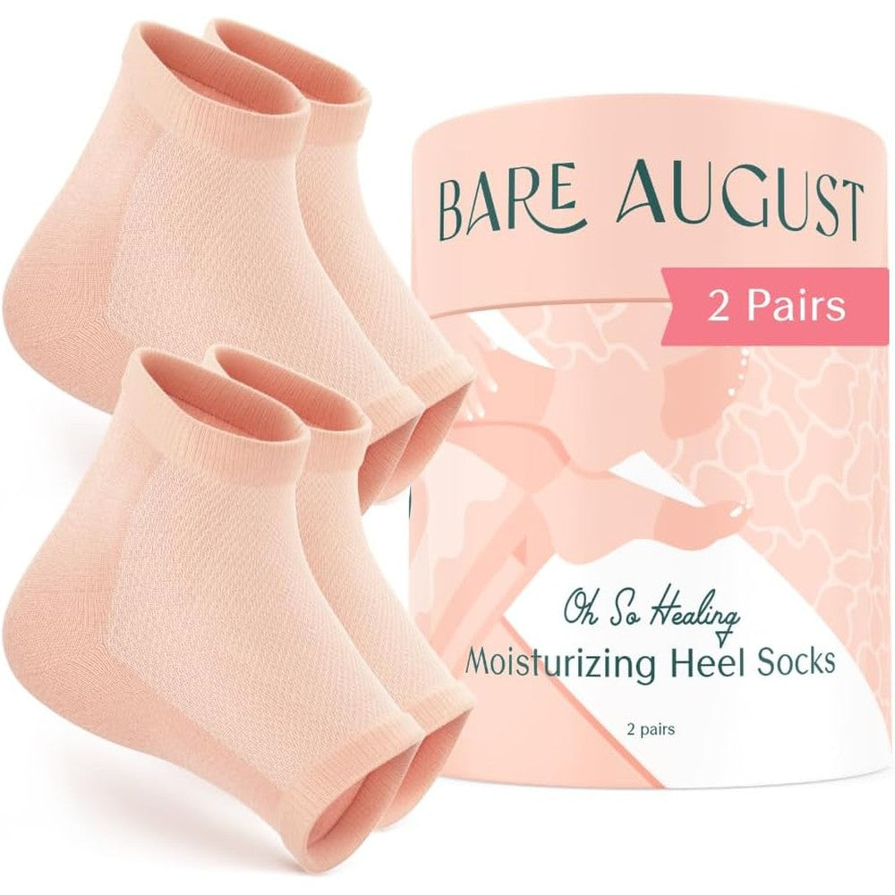 Bare August grey moisturizing gel heel socks for cracked heel treatment